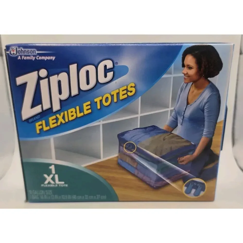 Ziploc XL X-Large Flexible Storage Tote 10 Gallon Clear Plastic Sealed